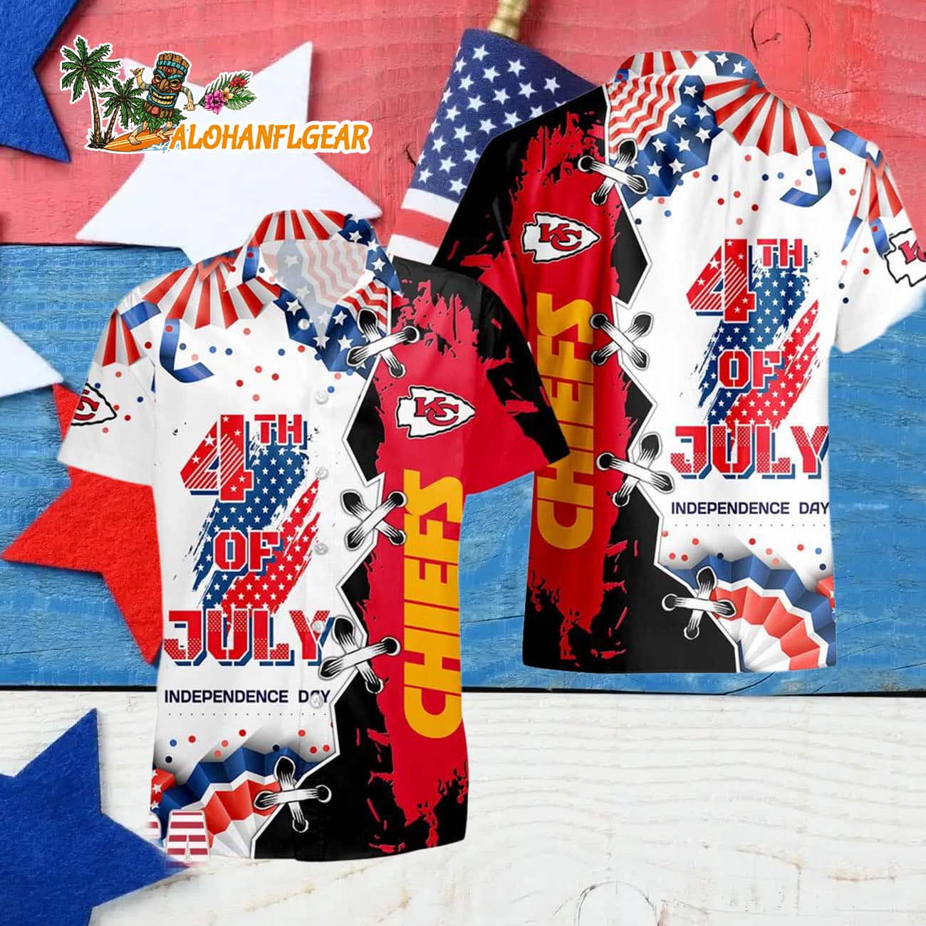 Kansas City Chiefs Happy Independence Day Resurgence Hawaiian Shirt, NFL Aloha Shirt Kansas City Chiefs Happy Independence Day Resurgence Hawaiian Shirt, NFL Aloha Shirt
