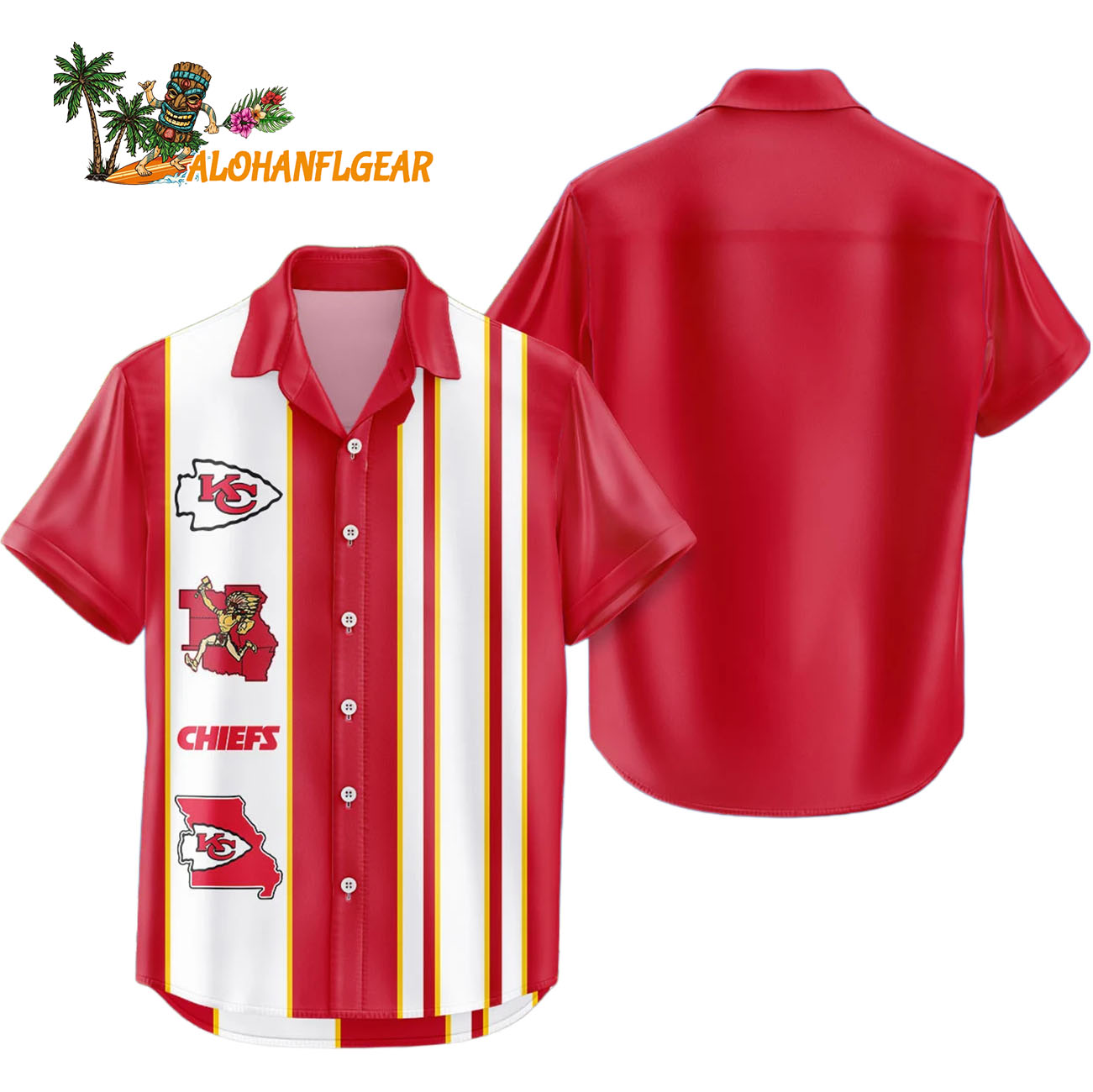 Kansas City Chiefs Hawaiian Shirt Classic Color Contrast, Kansas City Chiefs Aloha Shirt Kansas City Chiefs Hawaiian Shirt Classic Color Contrast, Kansas City Chiefs Aloha Shirt