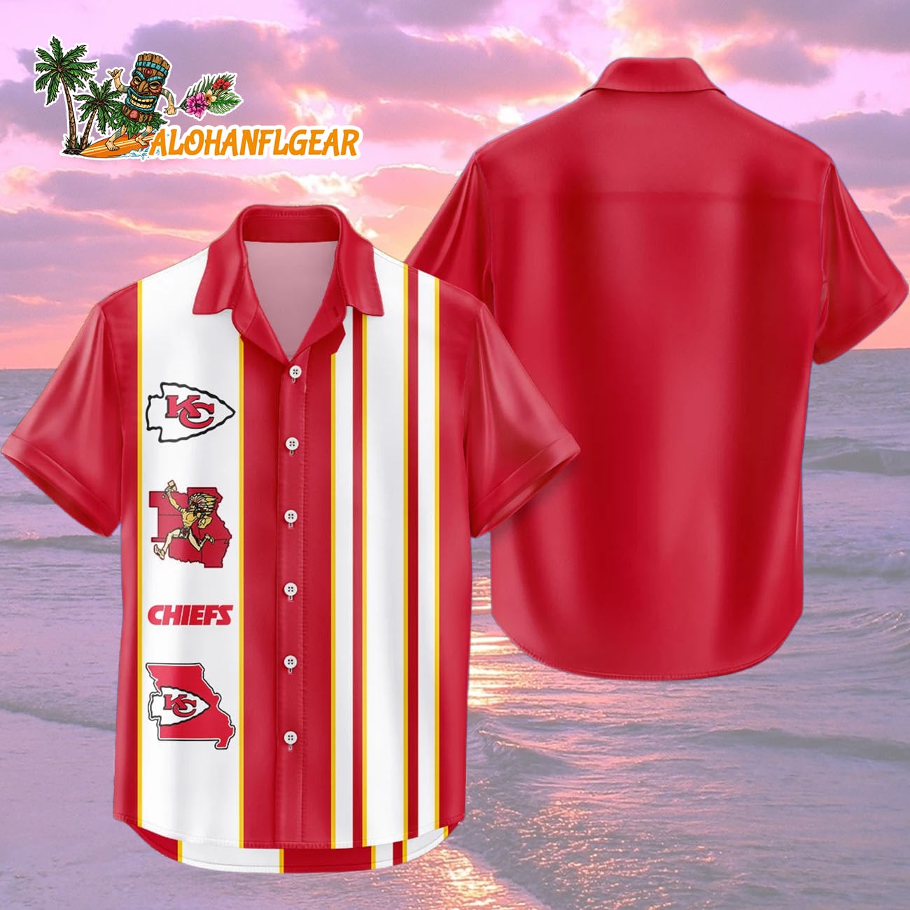 Kansas City Chiefs Hawaiian Shirt Classic Color Contrast, Kansas City Chiefs Aloha Shirt Kansas City Chiefs Hawaiian Shirt Classic Color Contrast, Kansas City Chiefs Aloha Shirt