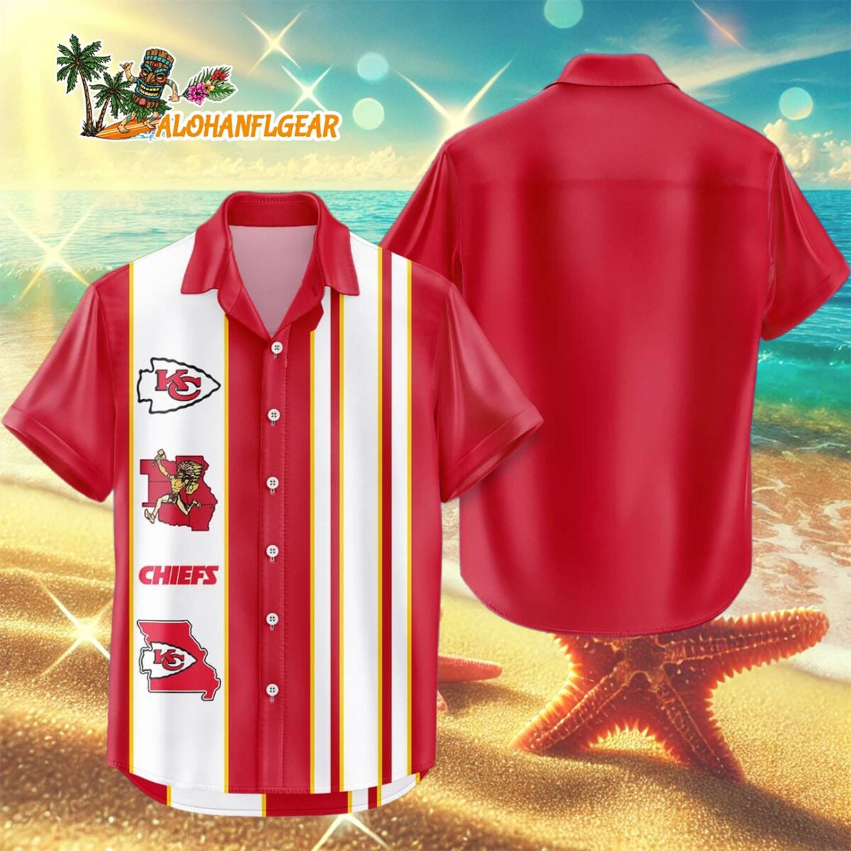 Kansas City Chiefs Hawaiian Shirt Classic Color Contrast 3