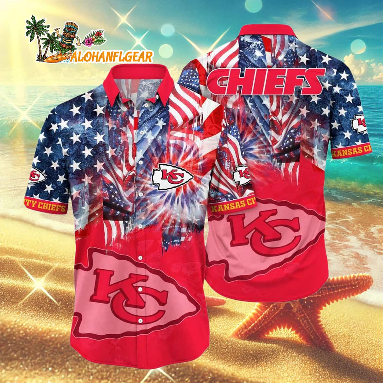 Kansas City Chiefs Independence Day Hawaiian Shirt, NFL Aloha Shirt Kansas City Chiefs Independence Day Hawaiian Shirt, NFL Aloha Shirt