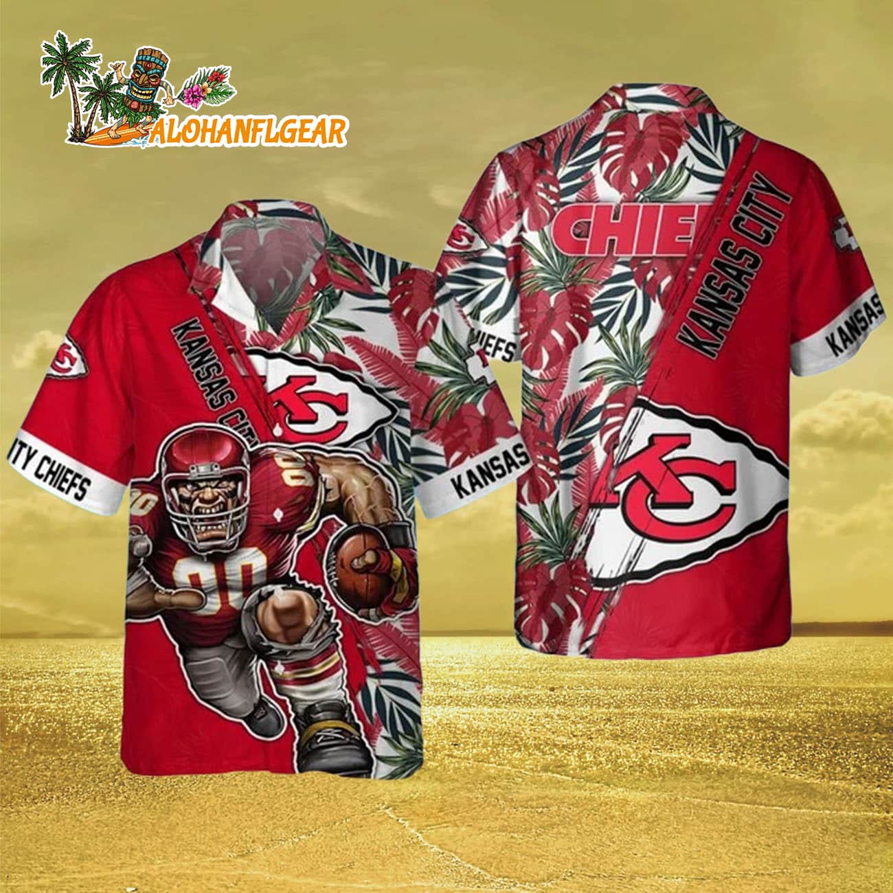 Kansas City Chiefs Mascot Summer Hawaiian Shirt, Kansas City Chiefs Aloha Shirt Kansas City Chiefs Mascot Summer Hawaiian Shirt, Kansas City Chiefs Aloha Shirt