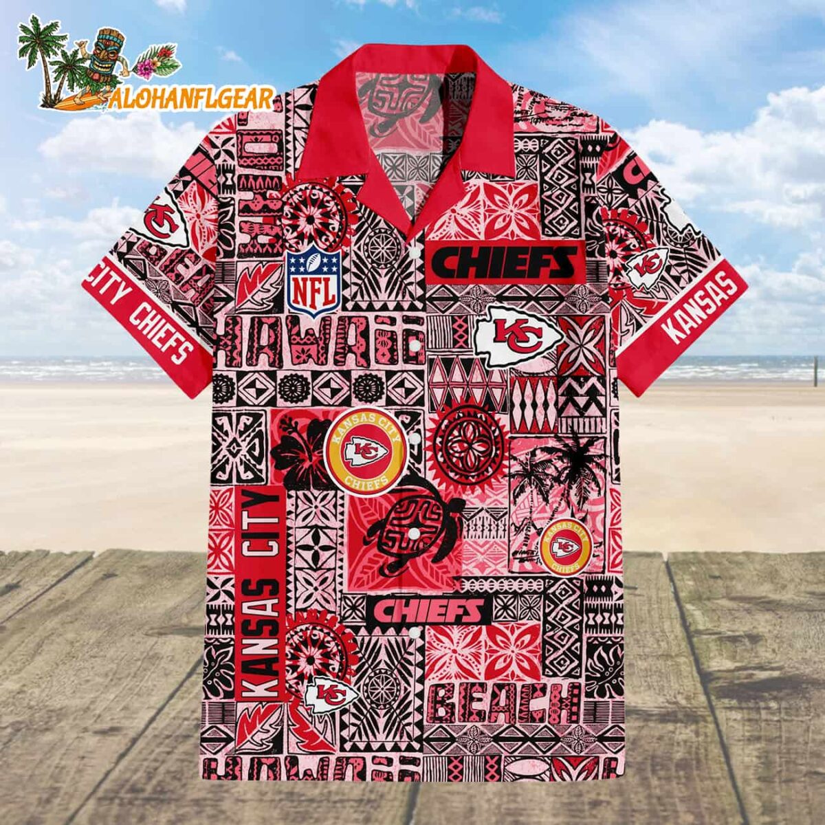 Kansas City Chiefs Tapa Patterns Hawaiian Shirt NFL Aloha Shirt 1