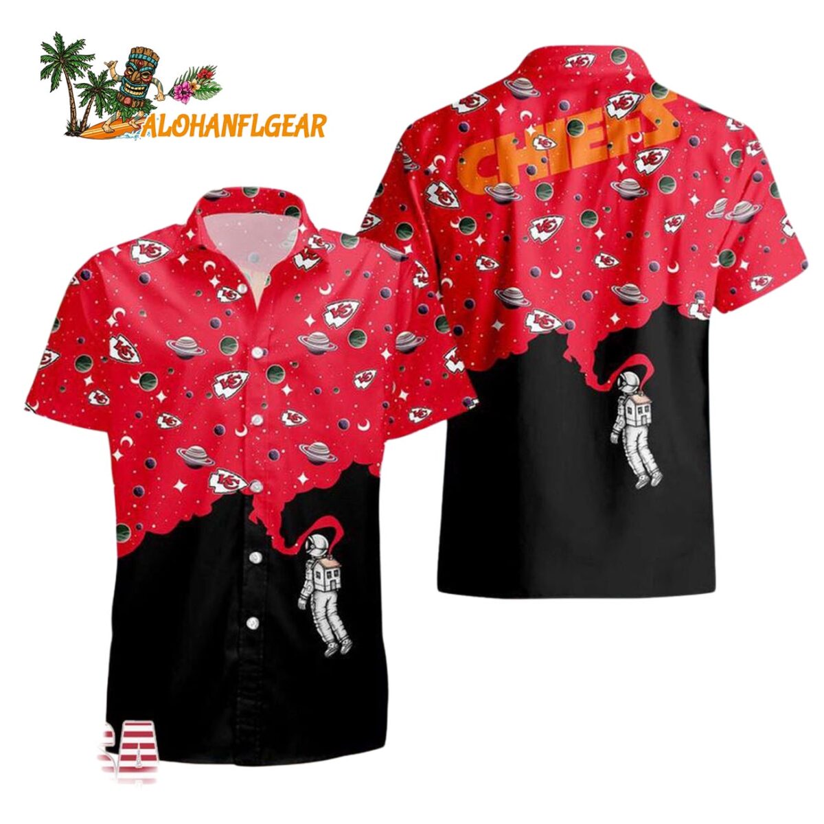 Kansas City Chiefs Universal Astronaut Pattern Hawaiian Shirt Kansas City Chiefs Aloha Shirt 1