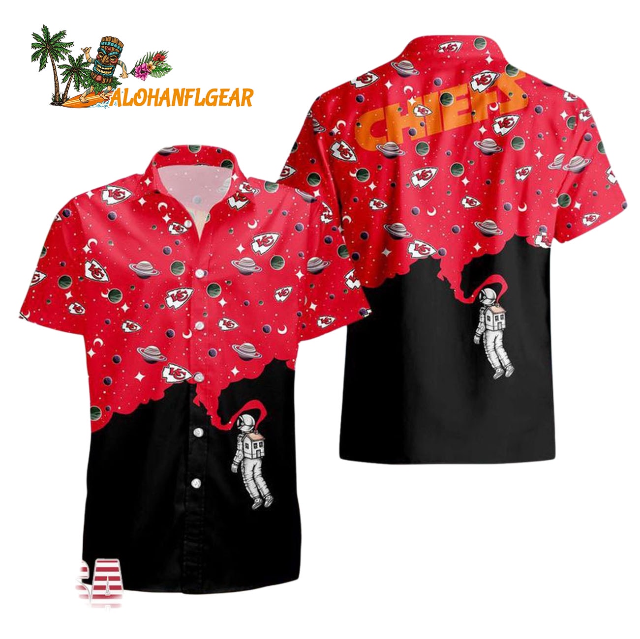 Kansas City Chiefs Universal Astronaut Pattern Hawaiian Shirt, Kansas City Chiefs Aloha Shirt Kansas City Chiefs Universal Astronaut Pattern Hawaiian Shirt, Kansas City Chiefs Aloha Shirt