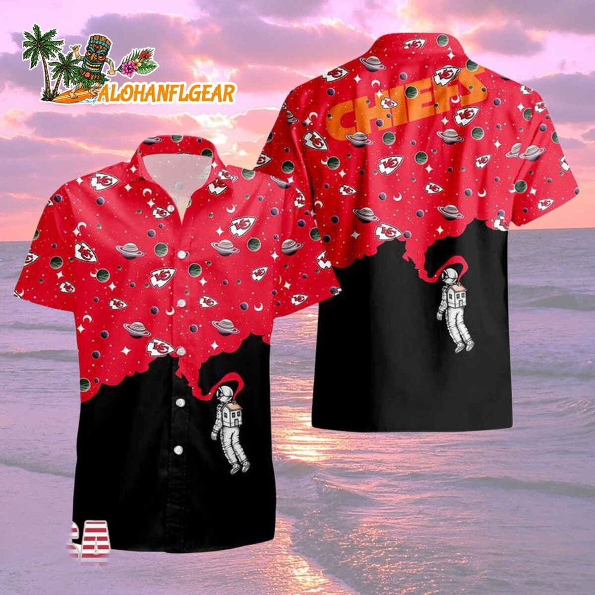 Kansas City Chiefs Universal Astronaut Pattern Hawaiian Shirt, Kansas City Chiefs Aloha Shirt 1 Kansas City Chiefs Universal Astronaut Pattern Hawaiian Shirt Kansas City Chiefs Aloha Shirt 2