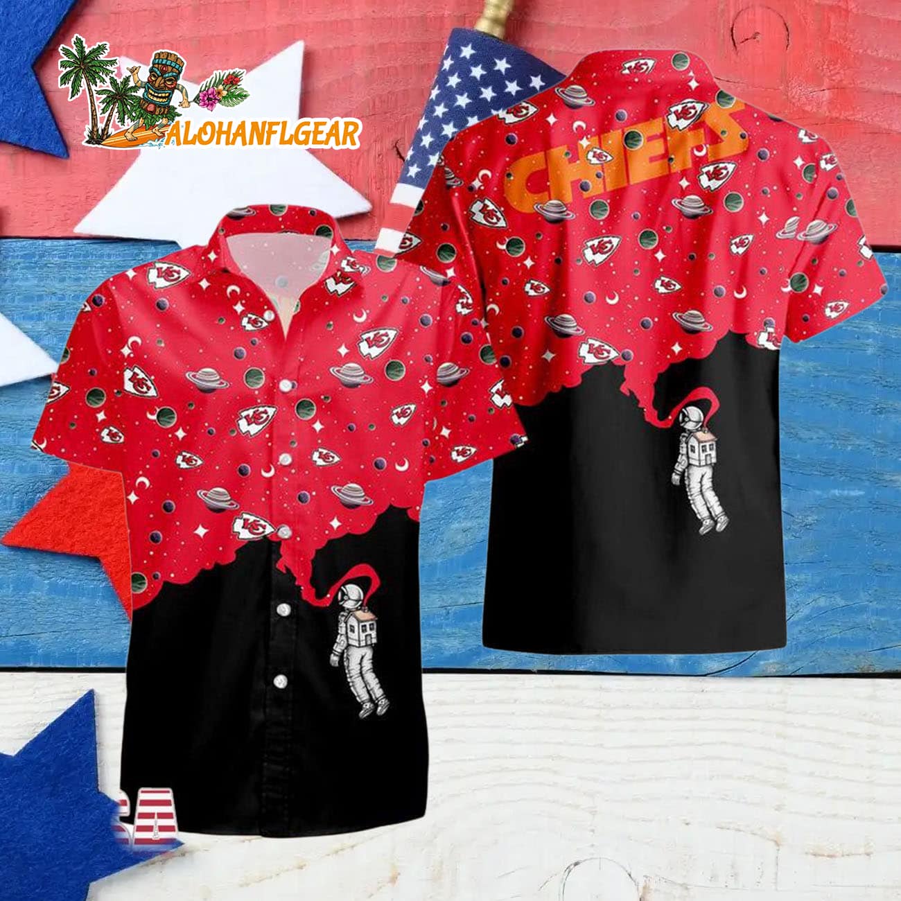 Kansas City Chiefs Universal Astronaut Pattern Hawaiian Shirt, Kansas City Chiefs Aloha Shirt Kansas City Chiefs Universal Astronaut Pattern Hawaiian Shirt, Kansas City Chiefs Aloha Shirt