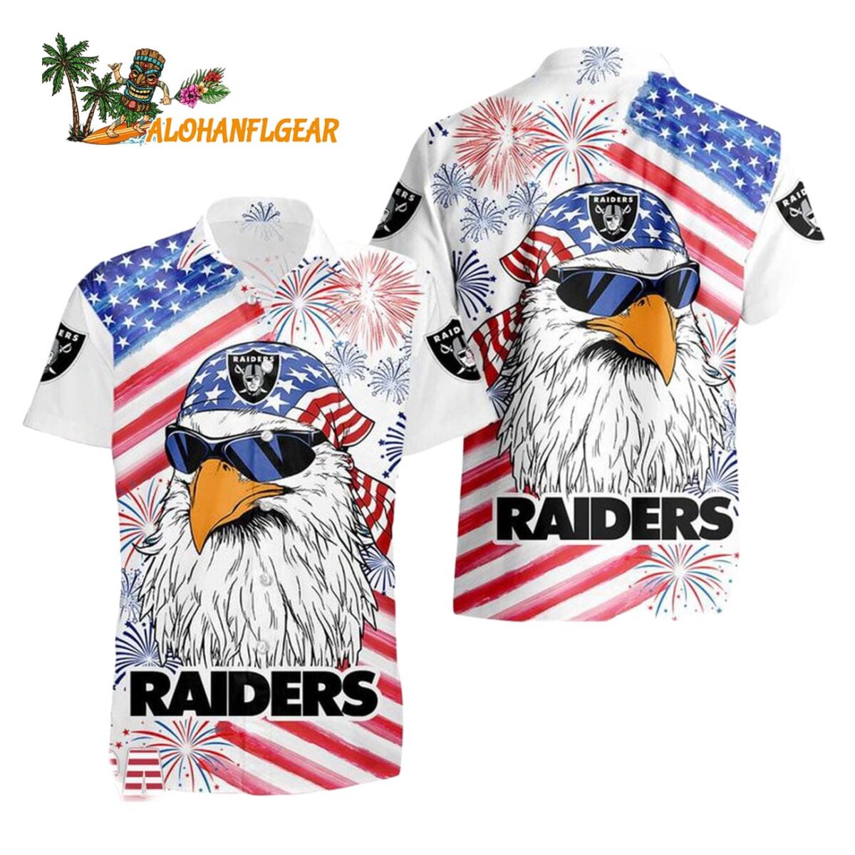 Las Vegas Raiders American Eagle Emblem Hawaiian Shirt Las Vegas Raiders Aloha Shirt 1