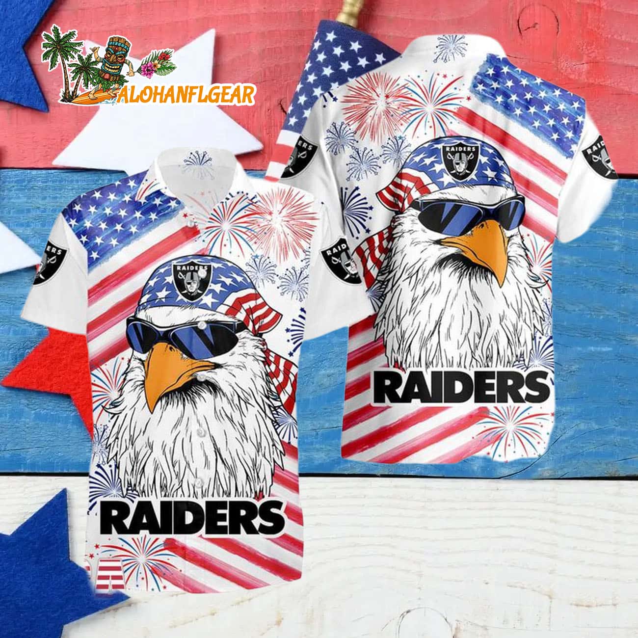 Las Vegas Raiders American Eagle Emblem Hawaiian Shirt Las Vegas Raiders American Eagle Emblem Hawaiian Shirt