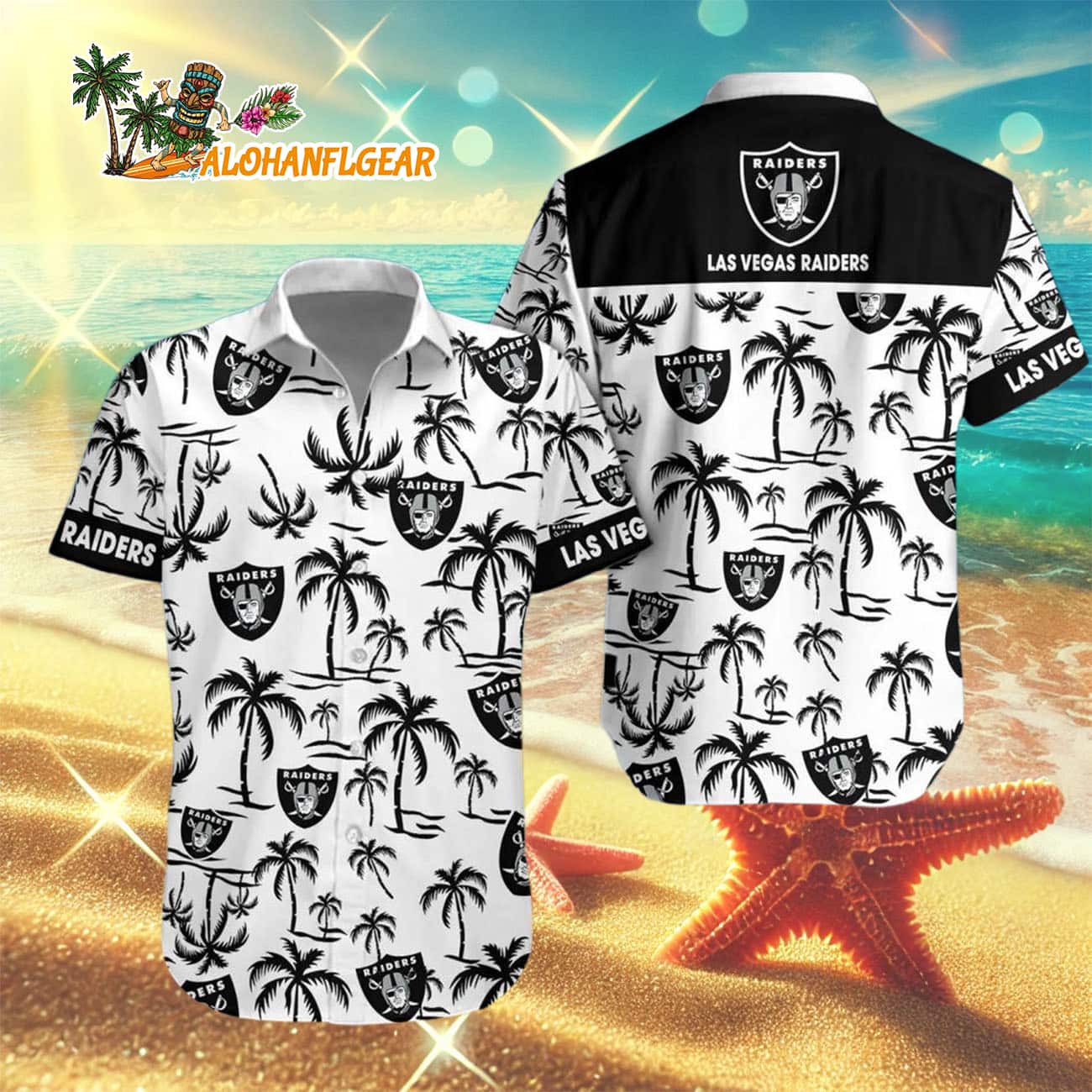 Las Vegas Raiders Coconut Logo Beach Hawaiian Shirt, NFL Aloha Shirt Las Vegas Raiders Coconut Logo Beach Hawaiian Shirt, NFL Aloha Shirt