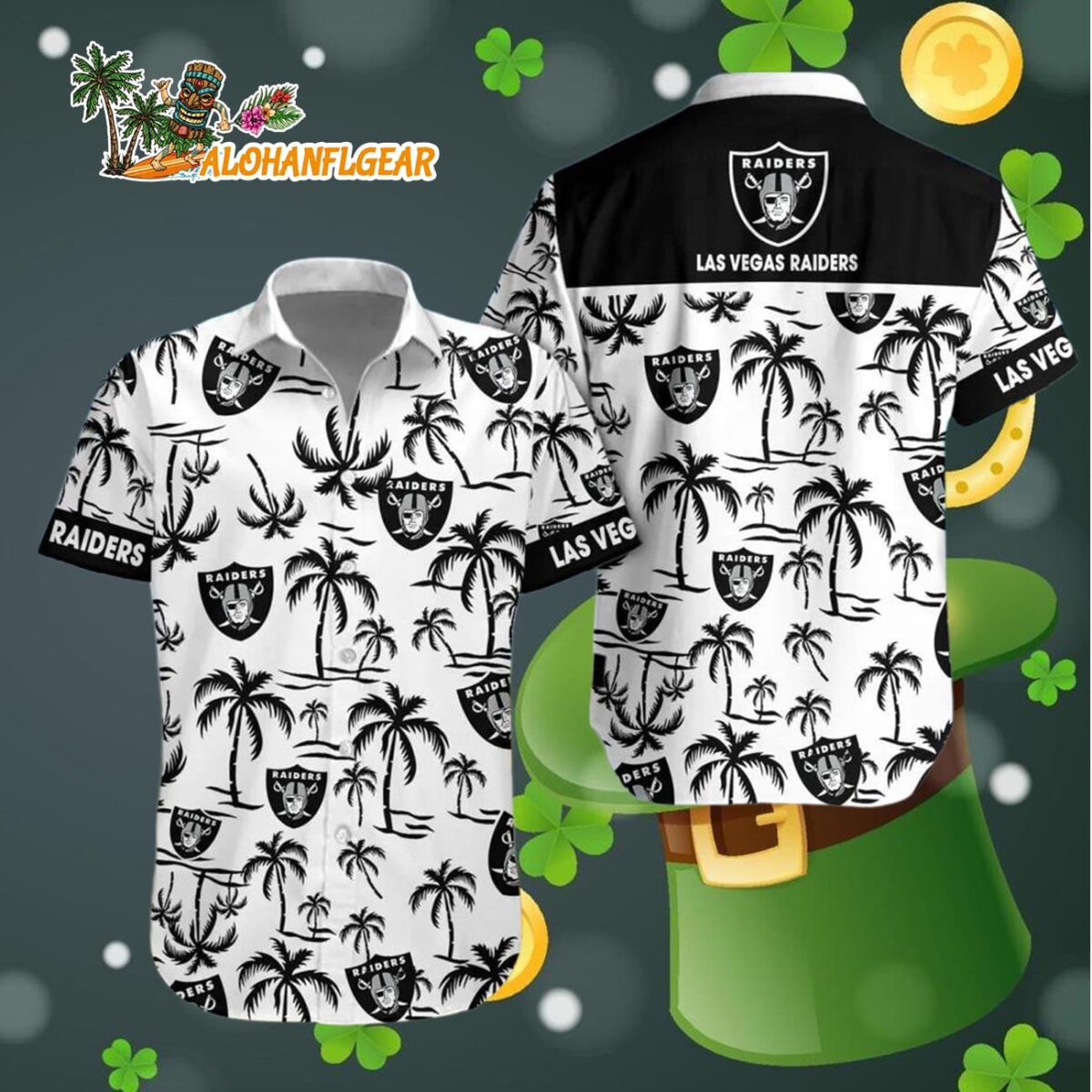 Las Vegas Raiders Coconut Logo Beach Hawaiian Shirt NFL Aloha Shirt 4
