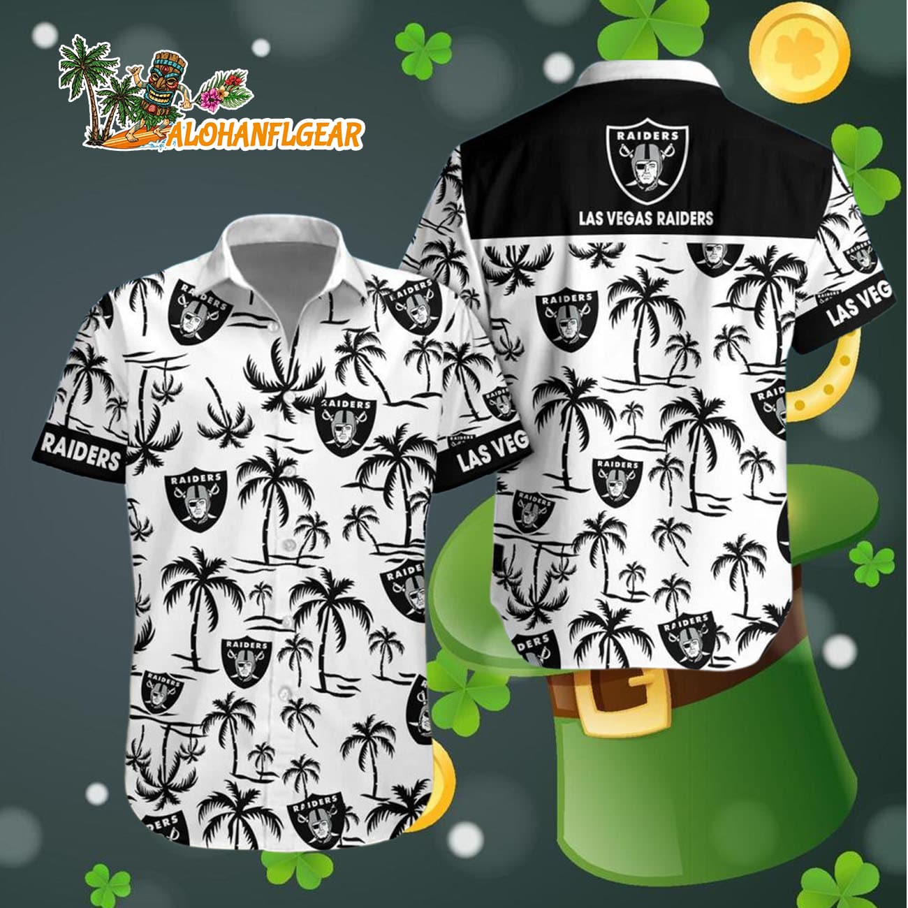 Las Vegas Raiders Coconut Logo Beach Hawaiian Shirt, NFL Aloha Shirt Las Vegas Raiders Coconut Logo Beach Hawaiian Shirt, NFL Aloha Shirt