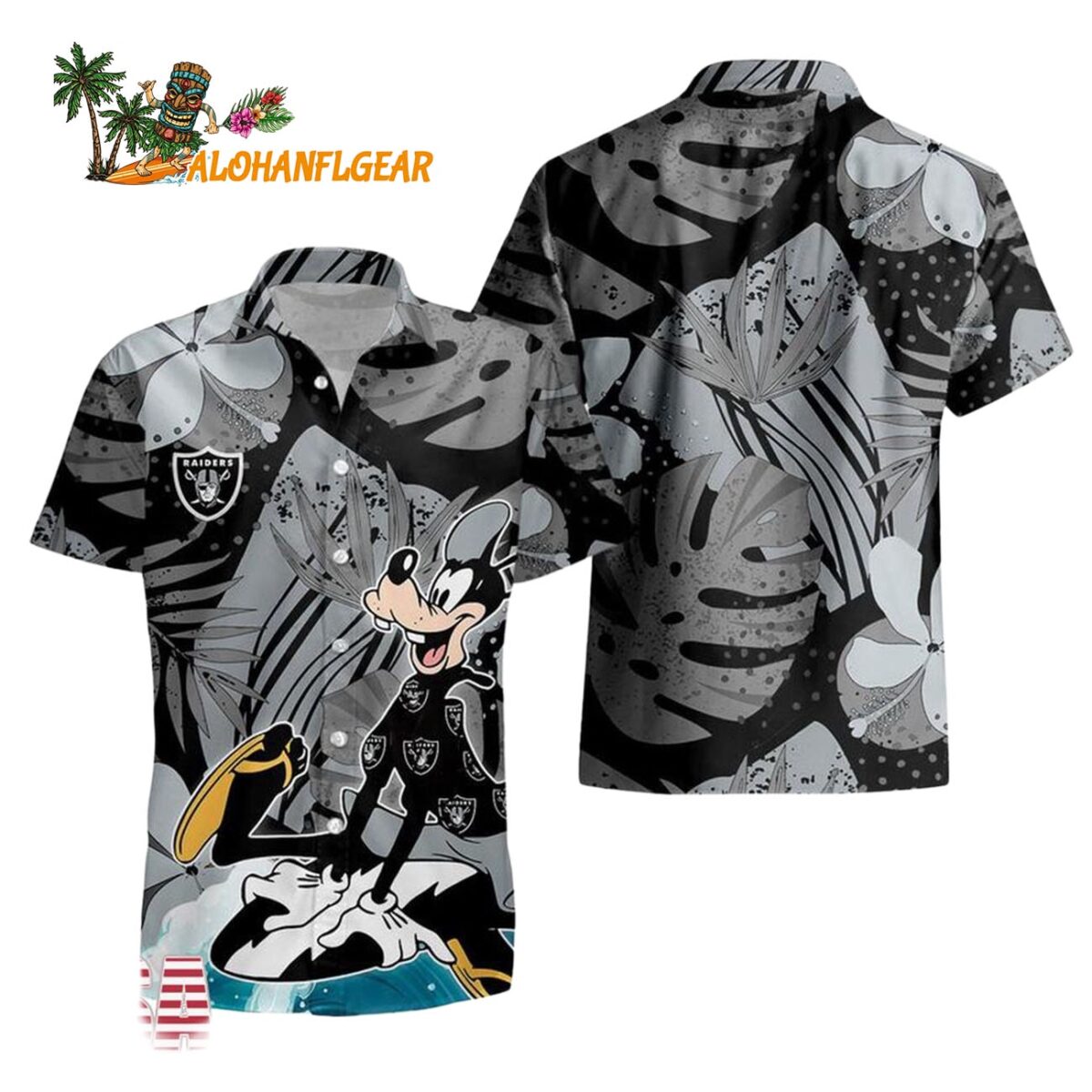 Las Vegas Raiders Goofy Disney Limited Edition Hawaiian Shirt Las Vegas Raiders Aloha Shirt 1