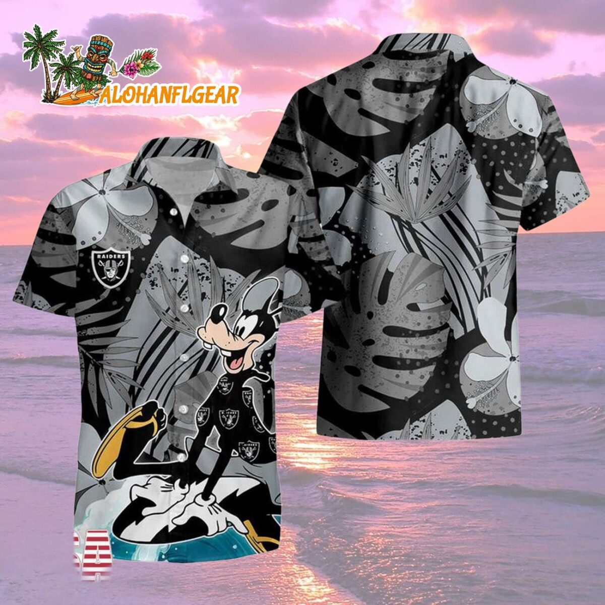 Las Vegas Raiders Goofy Disney Limited Edition Hawaiian Shirt Las Vegas Raiders Aloha Shirt 2
