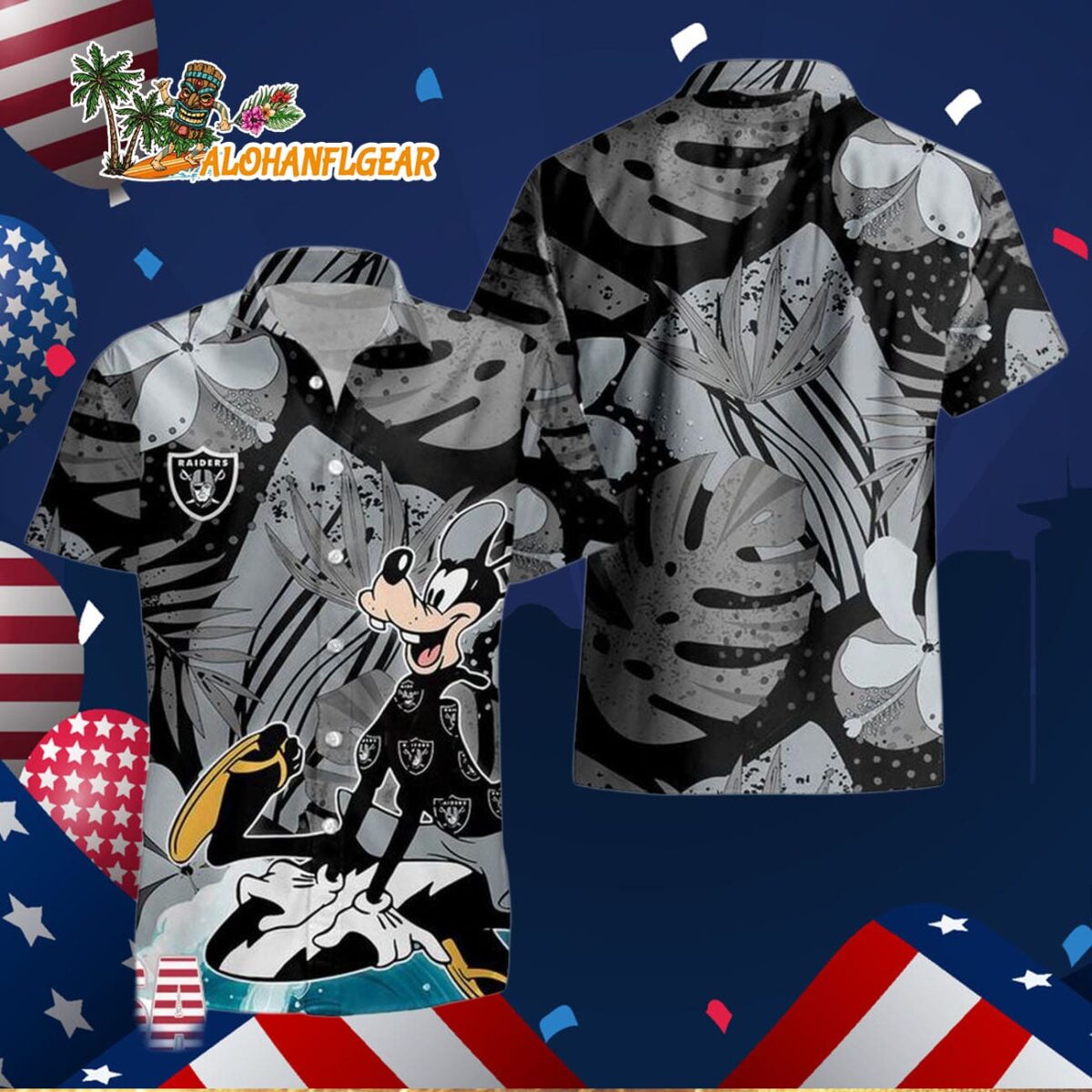 Las Vegas Raiders Goofy Disney Limited Edition Hawaiian Shirt Las Vegas Raiders Aloha Shirt 3