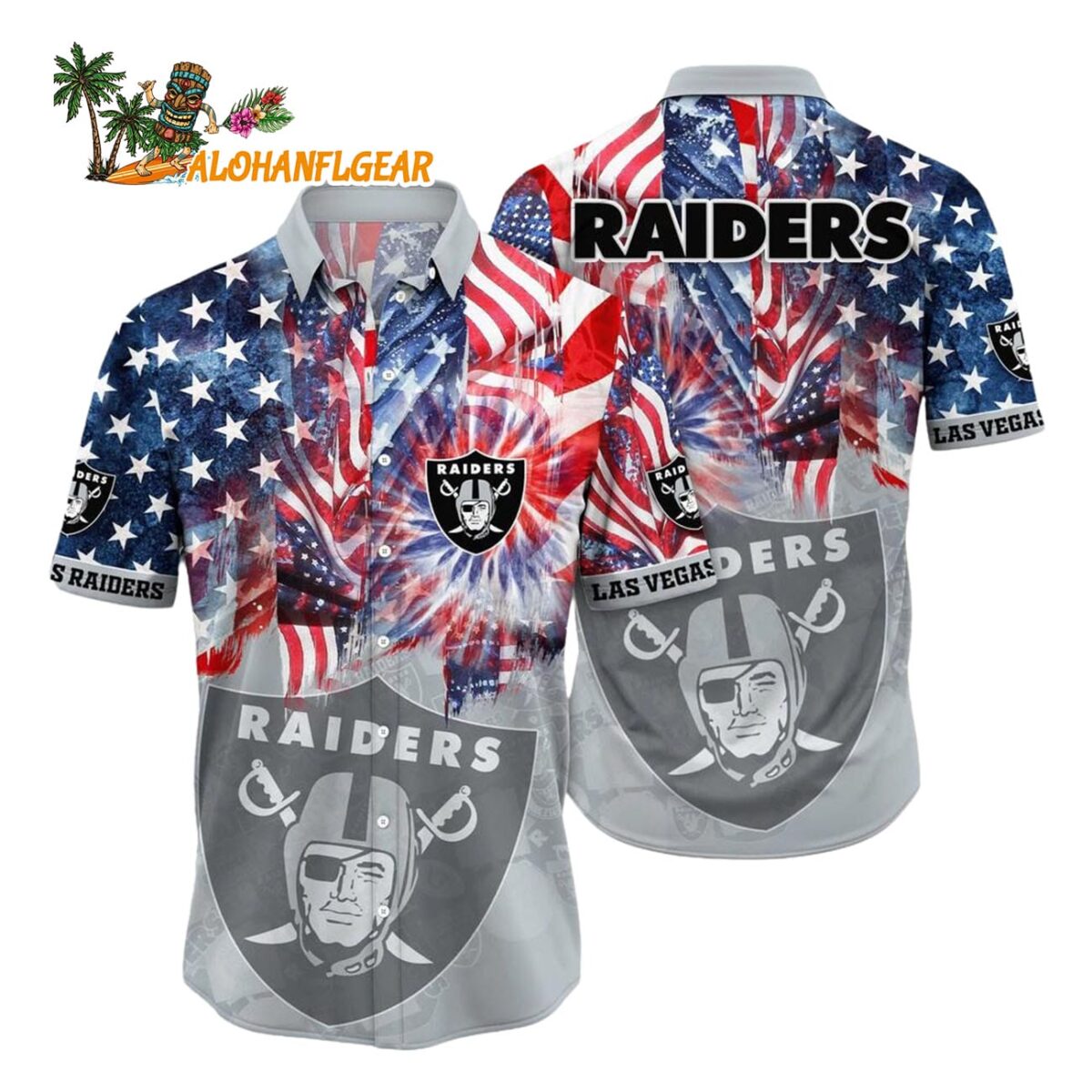 Las Vegas Raiders Independence Day Hawaiian Shirt NFL Aloha Shirt 1