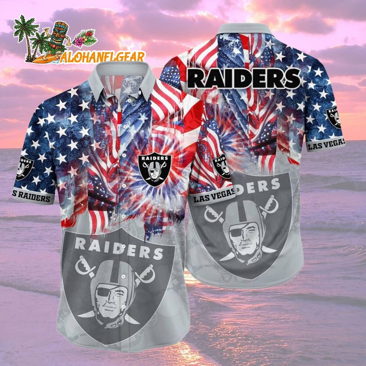 Las Vegas Raiders Independence Day Hawaiian Shirt NFL Aloha Shirt 2