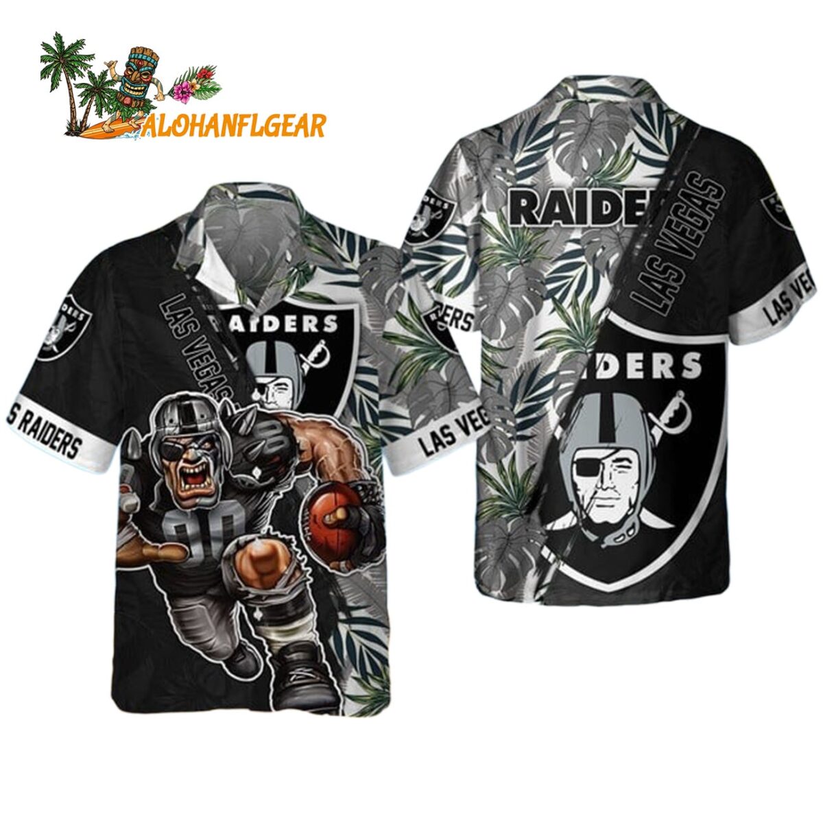 Las Vegas Raiders Mascot Summer Hawaiian Shirt Las Vegas Raiders Aloha Shirt 1