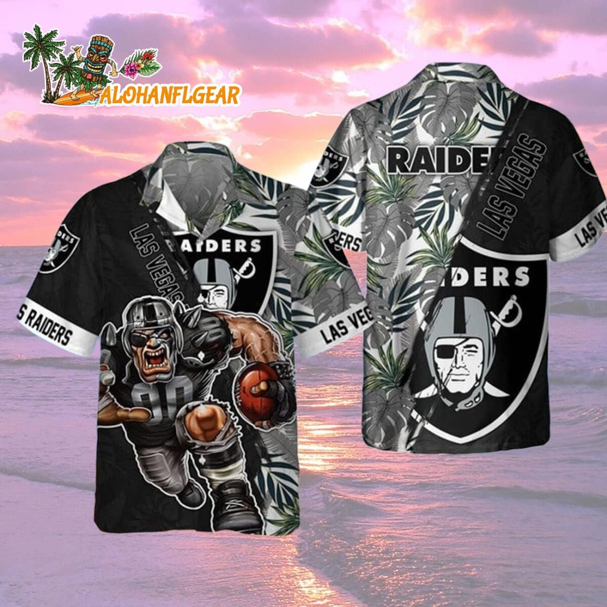Las Vegas Raiders Mascot Summer Hawaiian Shirt Las Vegas Raiders Aloha Shirt 2