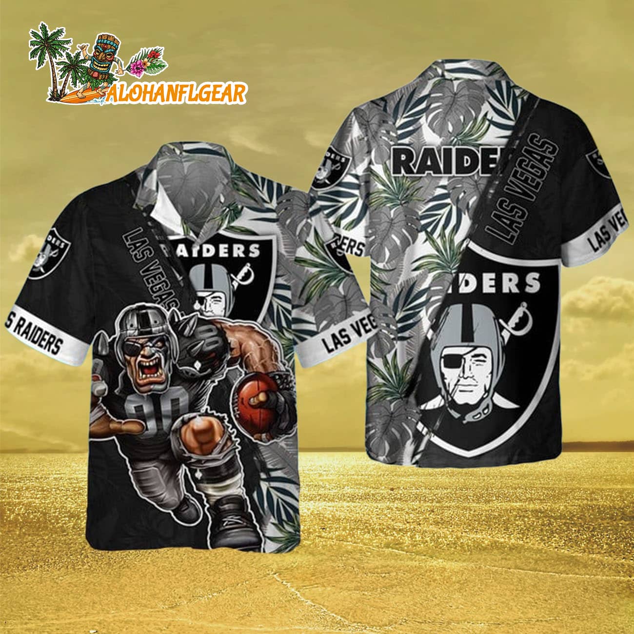 Las Vegas Raiders Mascot Summer Hawaiian Shirt, Las Vegas Raiders Aloha Shirt Las Vegas Raiders Mascot Summer Hawaiian Shirt, Las Vegas Raiders Aloha Shirt