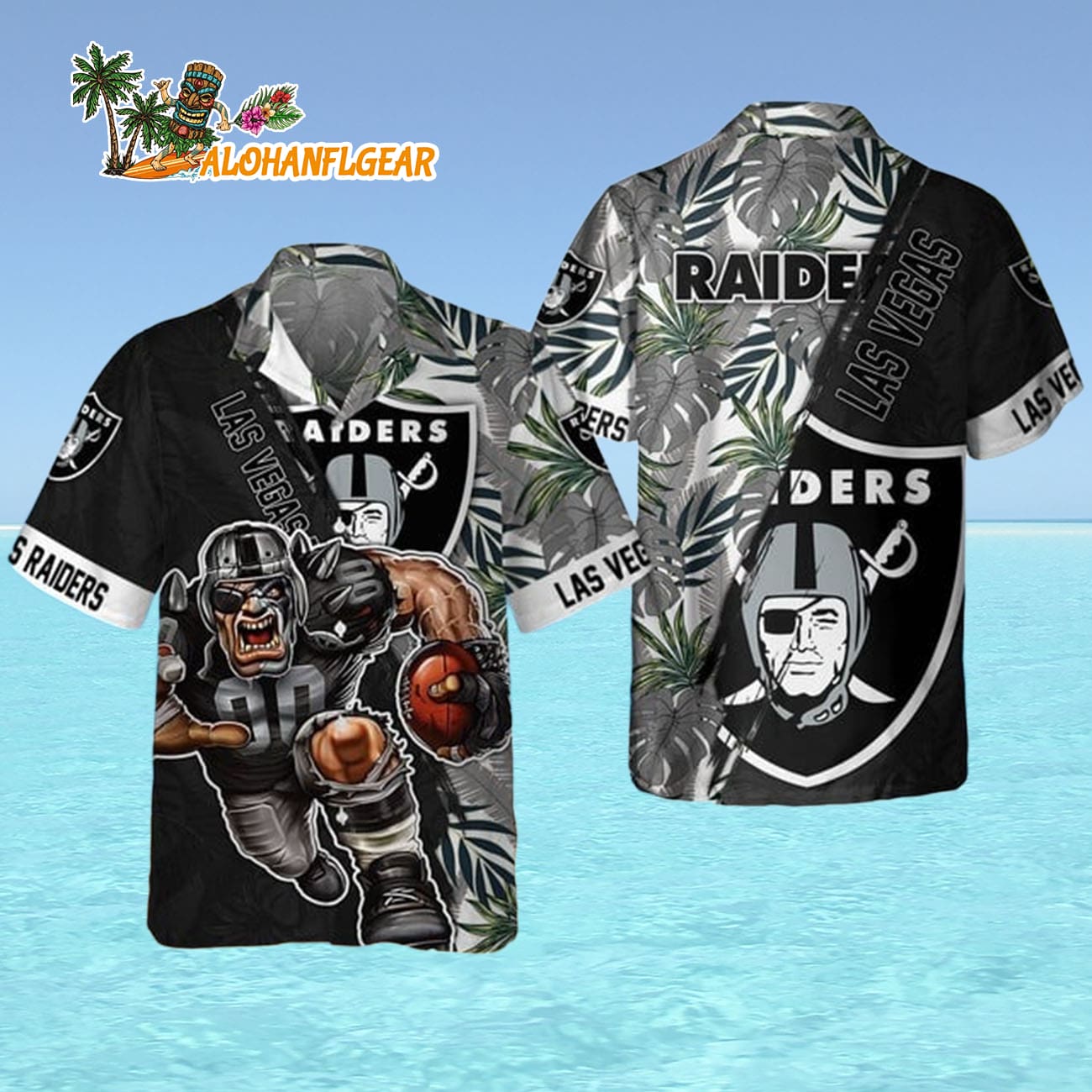 Las Vegas Raiders Mascot Summer Hawaiian Shirt, Las Vegas Raiders Aloha Shirt Las Vegas Raiders Mascot Summer Hawaiian Shirt, Las Vegas Raiders Aloha Shirt