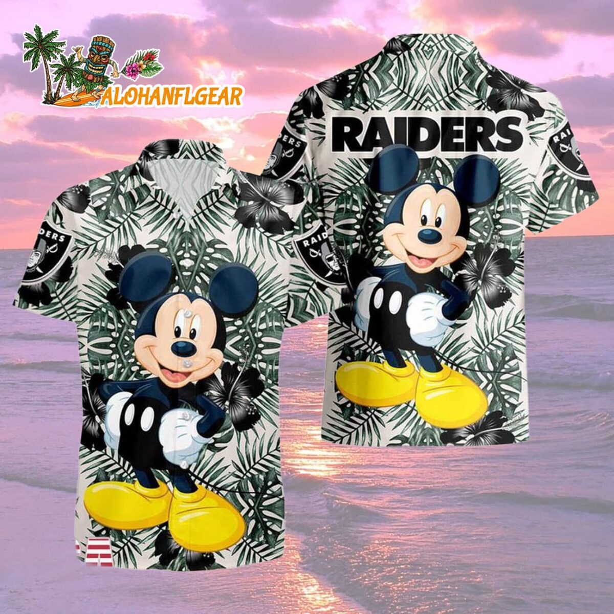 Las Vegas Raiders Mickey Disney Limited Edition Hawaiian Shirt, Las Vegas Raiders Aloha Shirt 1 Las Vegas Raiders Mickey Disney Limited Edition Hawaiian Shirt Las Vegas Raiders Aloha Shirt 2