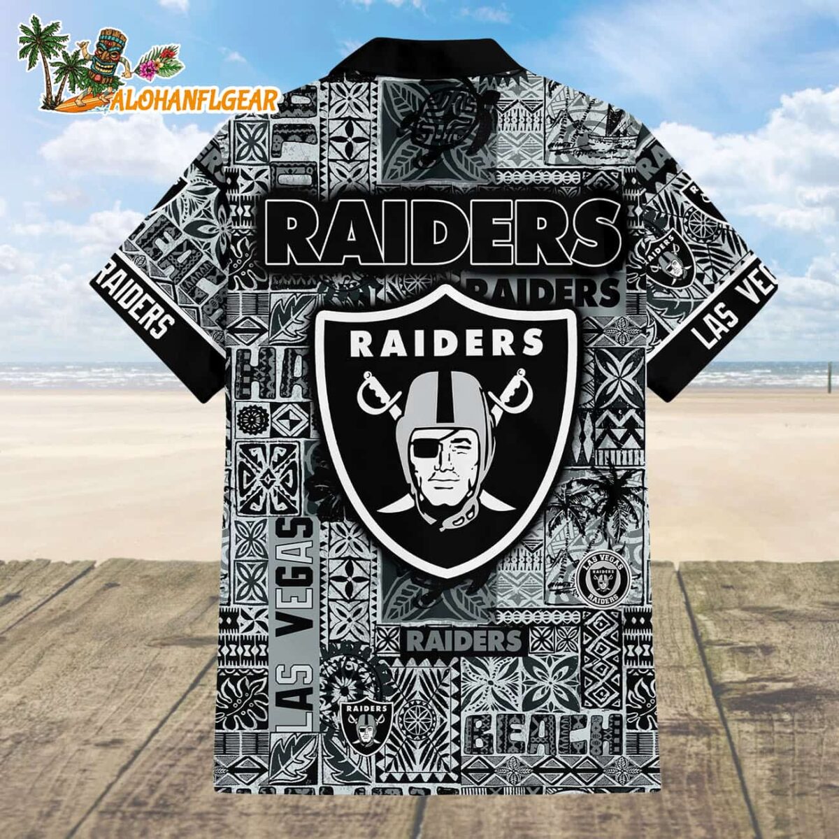 Las Vegas Raiders Tapa Patterns Hawaiian Shirt NFL Aloha Shirt 2