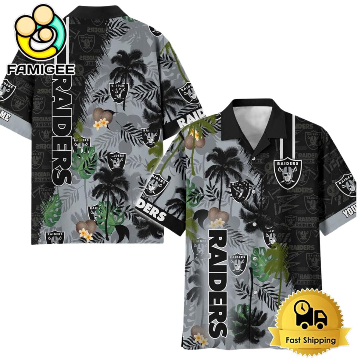 Las Vegas Raiders Tropical Style Custom Hawaiian Shirt Las Vegas Raiders Aloha Shirt 1