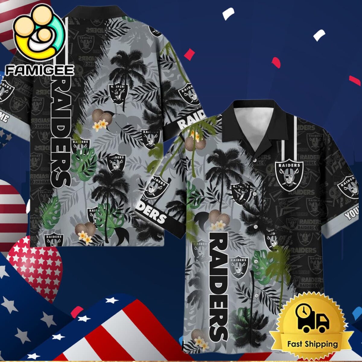 Las Vegas Raiders Tropical Style Custom Hawaiian Shirt Las Vegas Raiders Aloha Shirt 3