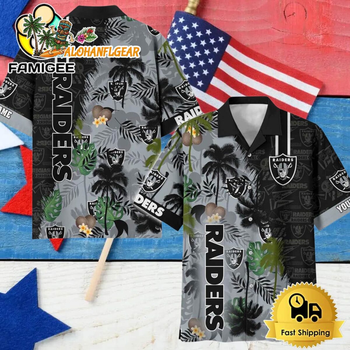 Las Vegas Raiders Tropical Style Custom Hawaiian Shirt Las Vegas Raiders Aloha Shirt 4