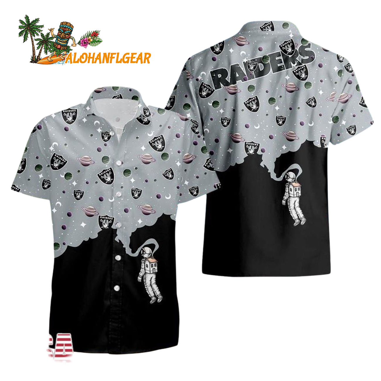 Las Vegas Raiders Universal Astronaut Pattern Hawaiian Shirt, Las Vegas Raiders Aloha Shirt Las Vegas Raiders Universal Astronaut Pattern Hawaiian Shirt, Las Vegas Raiders Aloha Shirt