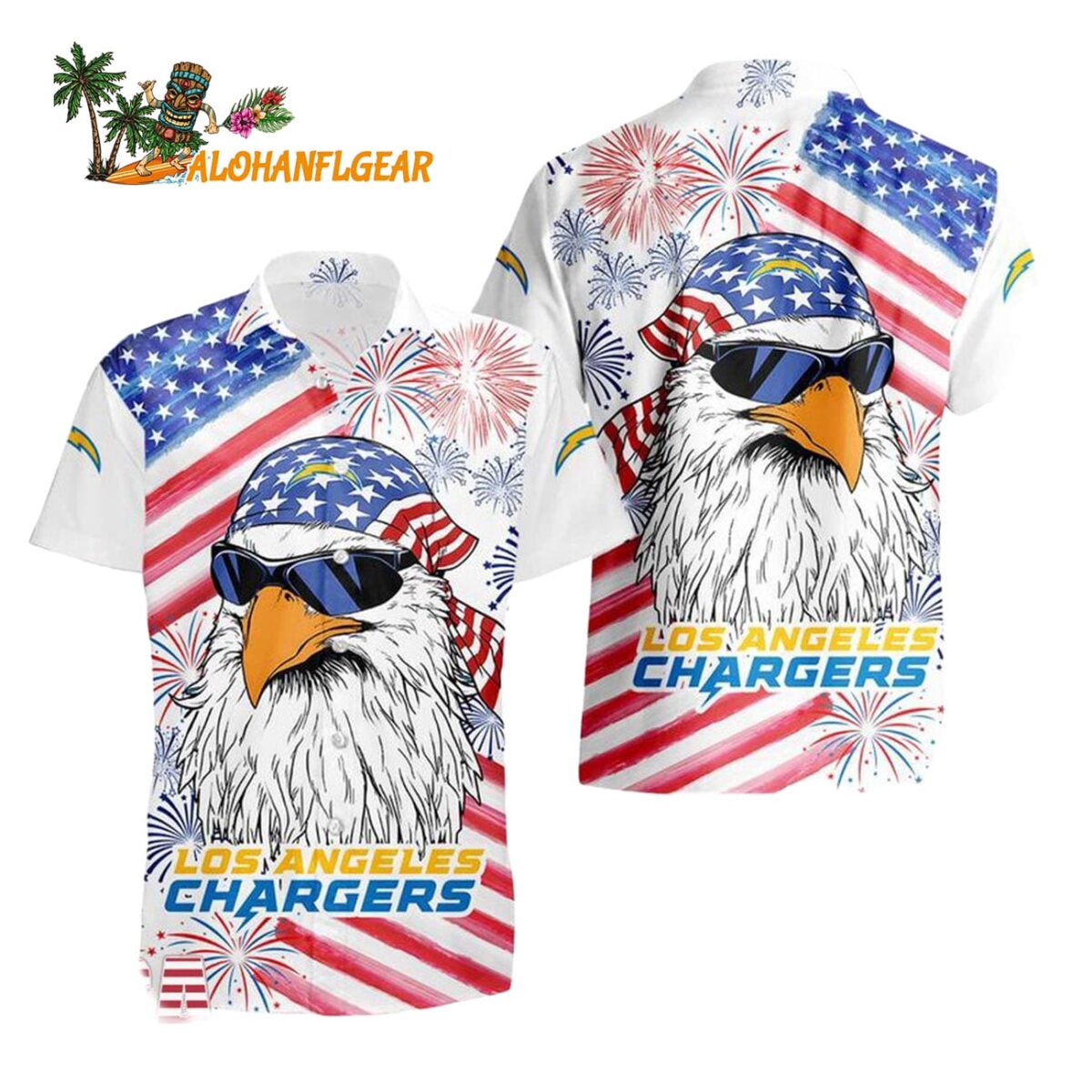 Los Angeles Chargers American Eagle Emblem Hawaiian Shirt Los Angeles Chargers Aloha Shirt 1