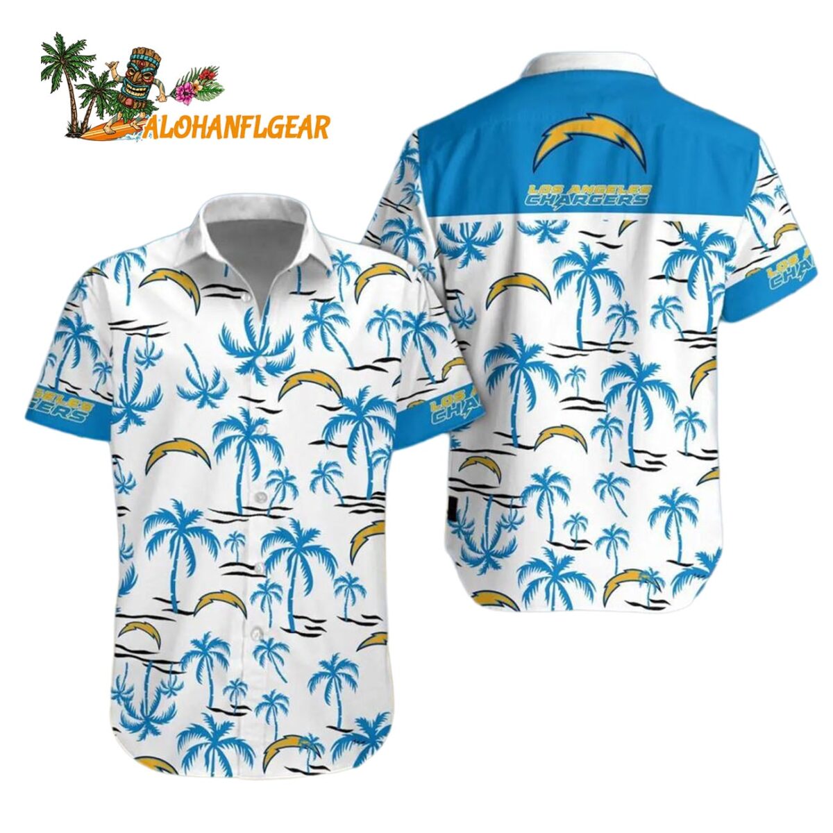 Los Angeles Chargers Coconut Logo Beach Hawaiian Shirt NFL Aloha Shirt 1