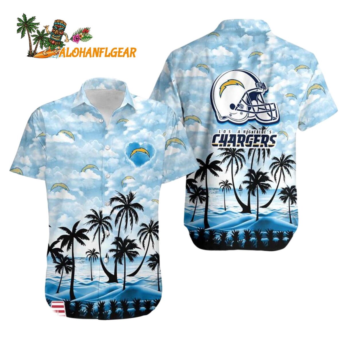 Los Angeles Chargers Coconut Palms Limited Edition Hawaiian Shirt Los Angeles Chargers Aloha Shirt 1