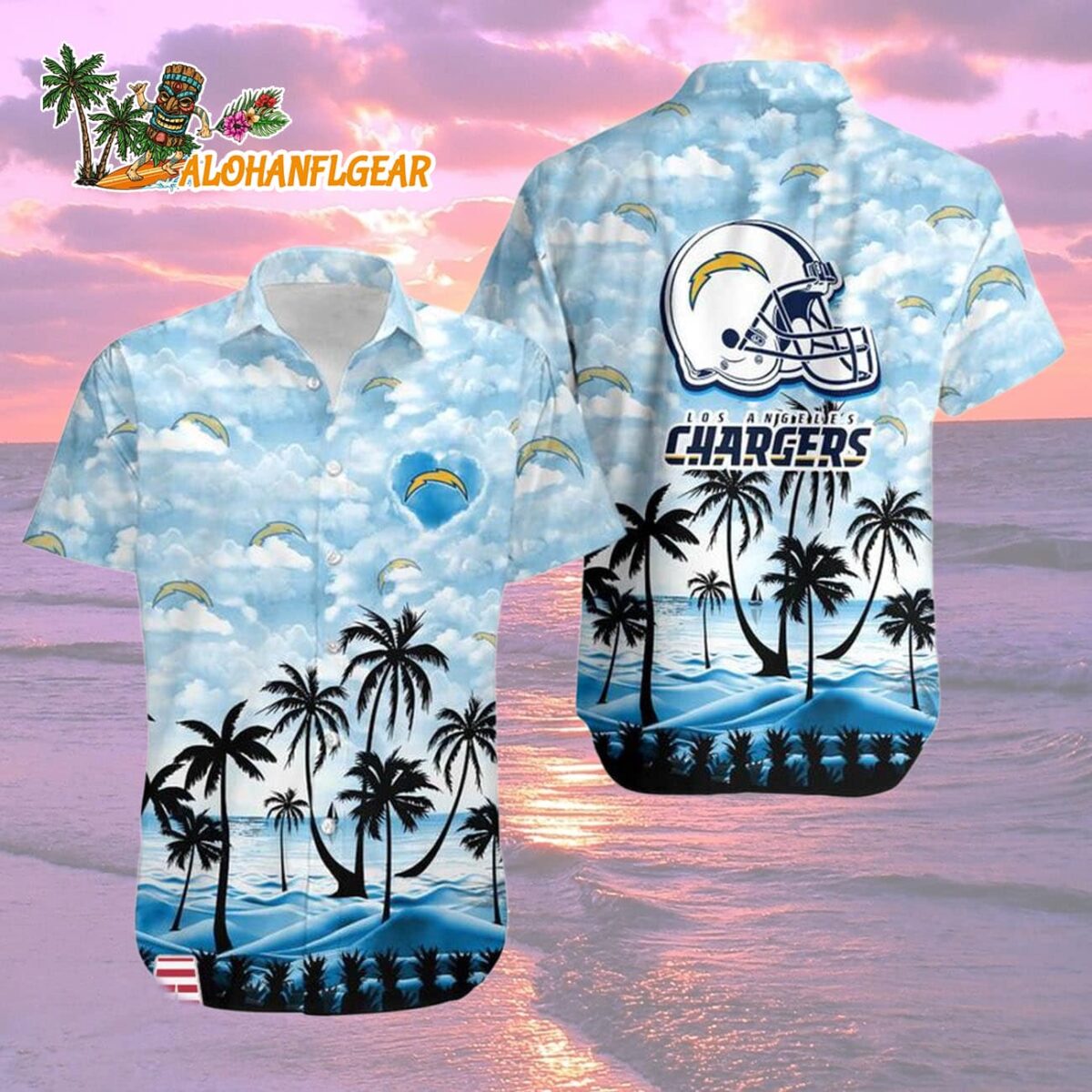 Los Angeles Chargers Coconut Palms Limited Edition Hawaiian Shirt Los Angeles Chargers Aloha Shirt 2