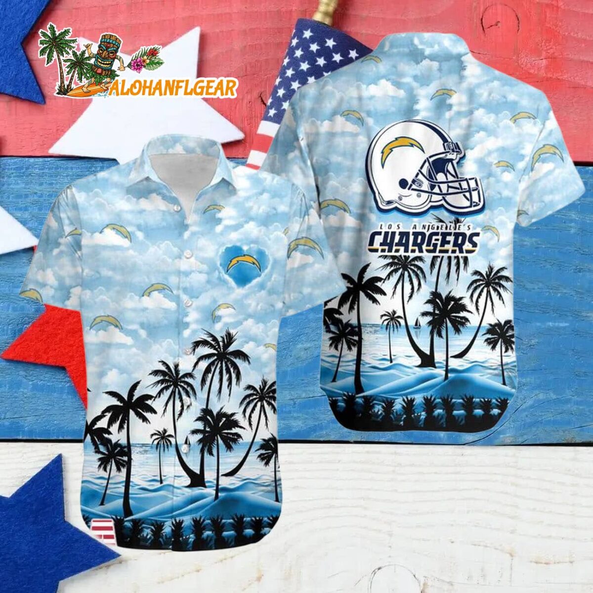 Los Angeles Chargers Coconut Palms Limited Edition Hawaiian Shirt Los Angeles Chargers Aloha Shirt 4