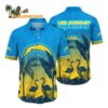 Los Angeles Chargers Flamingo And Flower Funny Hawaiian Shirt Los Angeles Chargers Aloha Shirt 1