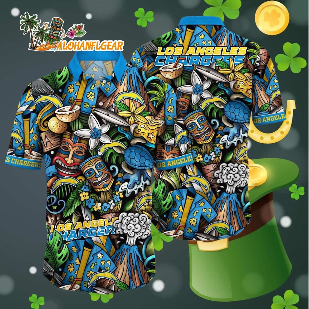 Los Angeles Chargers Flower Tiki Me Off Hawaiian Shirt, Los Angeles Chargers Aloha Shirt Los Angeles Chargers Flower Tiki Me Off Hawaiian Shirt, Los Angeles Chargers Aloha Shirt