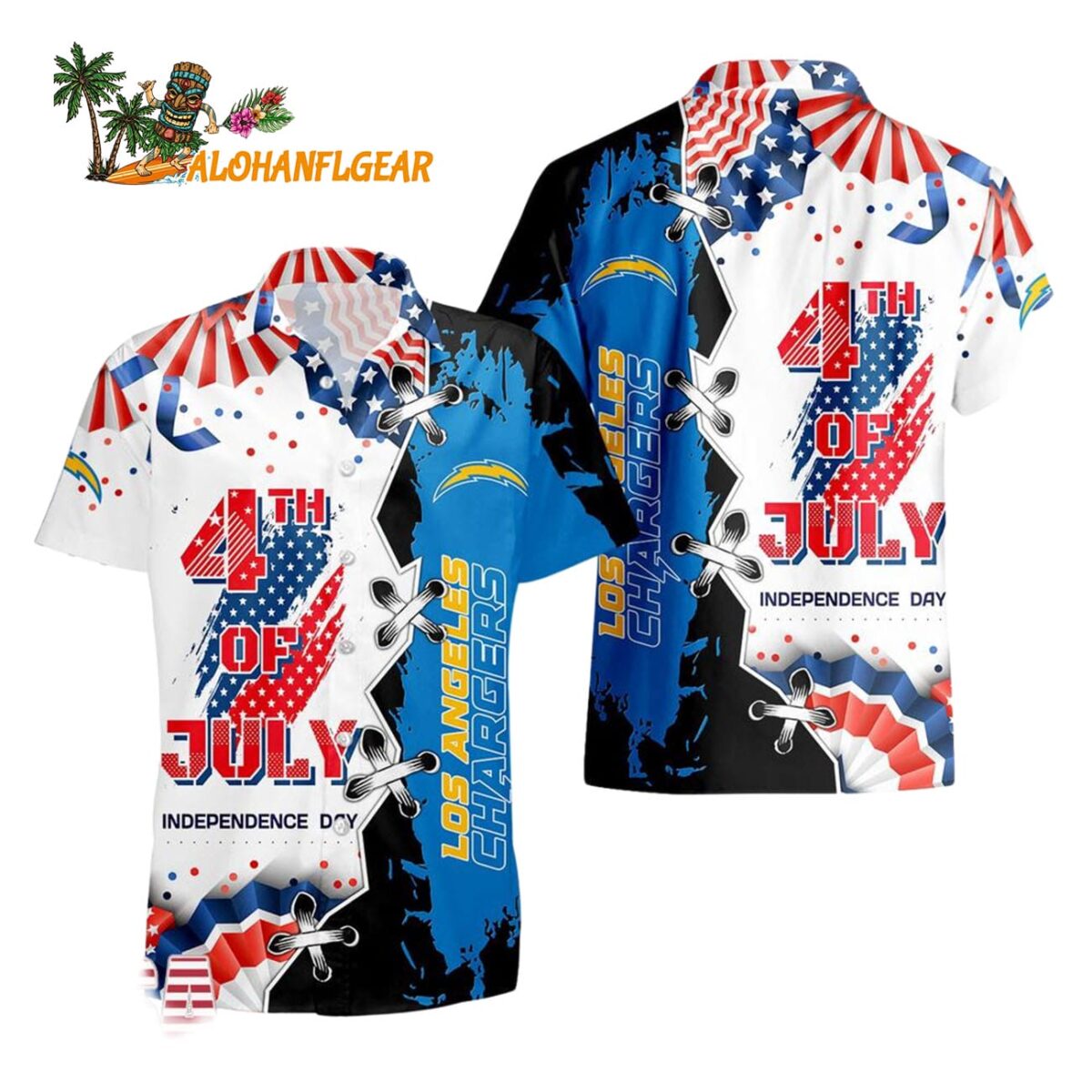 Los Angeles Chargers Happy Independence Day Resurgence Hawaiian Shirt NFL Aloha Shirt 1