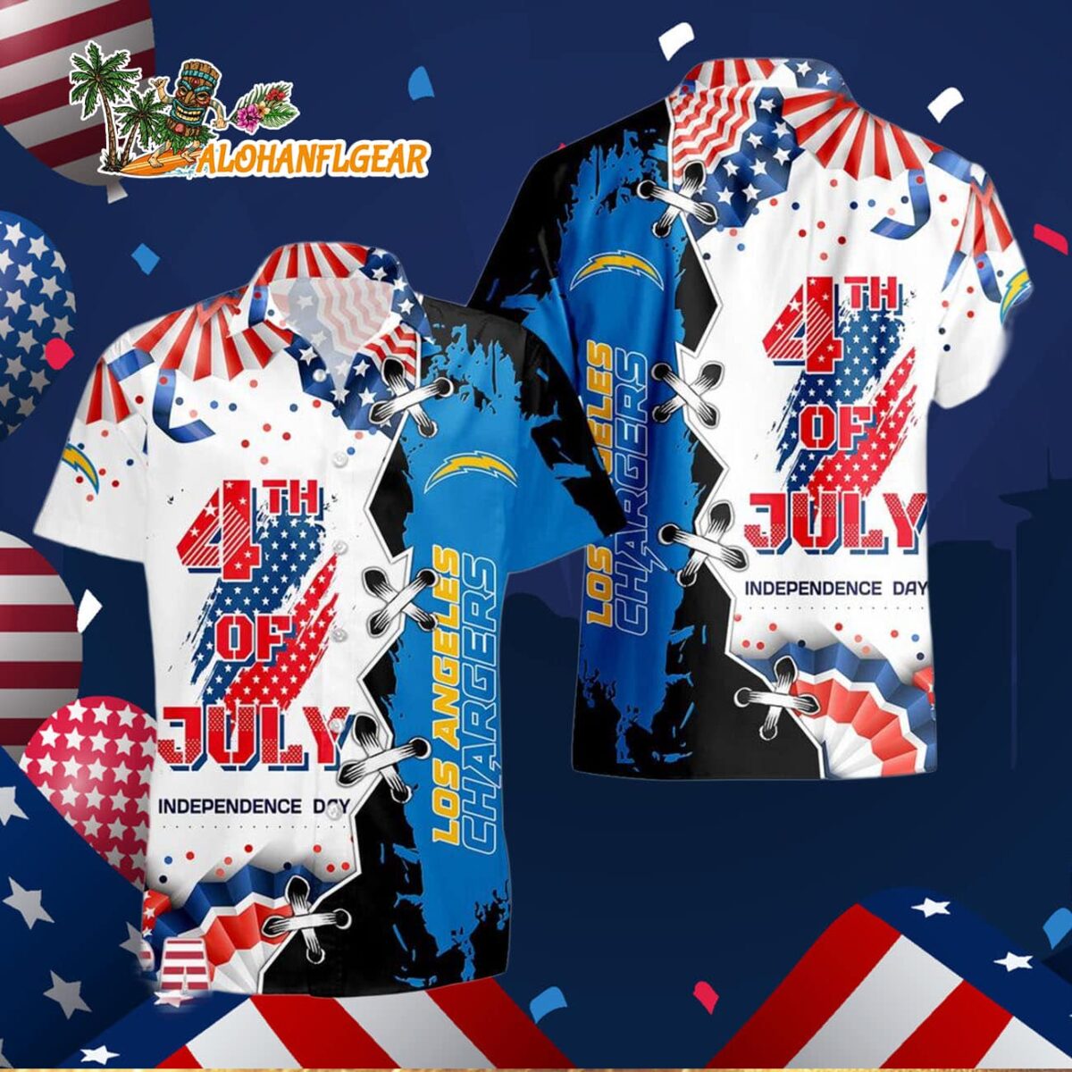 Los Angeles Chargers Happy Independence Day Resurgence Hawaiian Shirt, NFL Aloha Shirt 2 Los Angeles Chargers Happy Independence Day Resurgence Hawaiian Shirt NFL Aloha Shirt 3