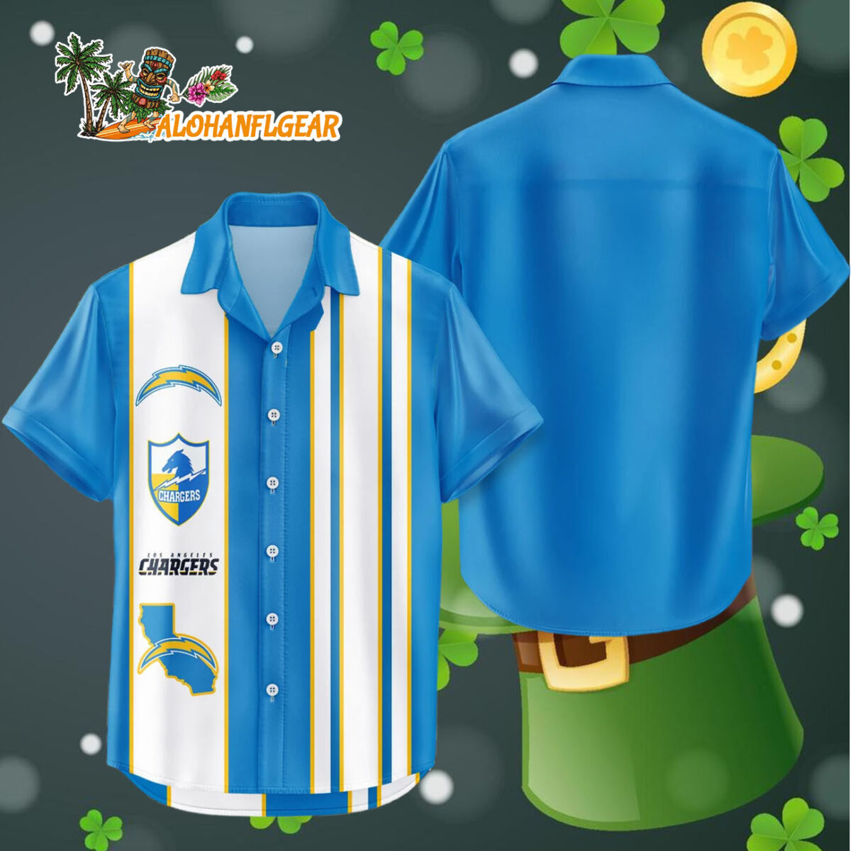 Los Angeles Chargers Hawaiian Shirt Classic Color Contrast 4 Los Angeles Chargers Hawaiian Shirt Classic Color Contrast 4