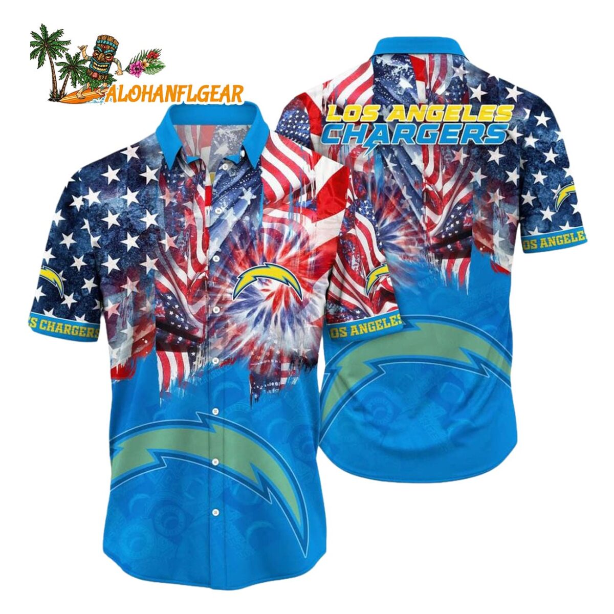 Los Angeles Chargers Independence Day Hawaiian Shirt NFL Aloha Shirt 1