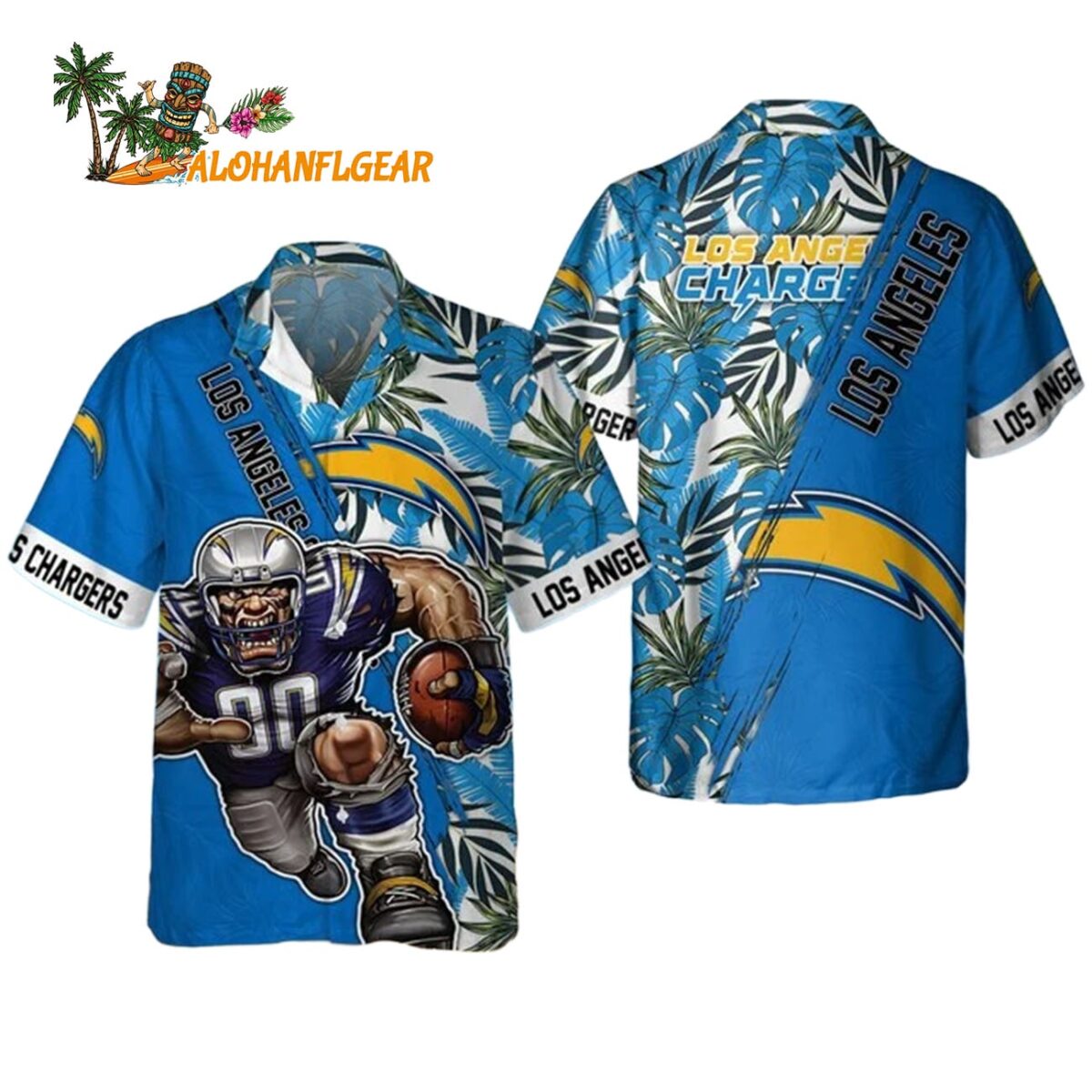 Los Angeles Chargers Mascot Summer Hawaiian Shirt Los Angeles Chargers Aloha Shirt 1