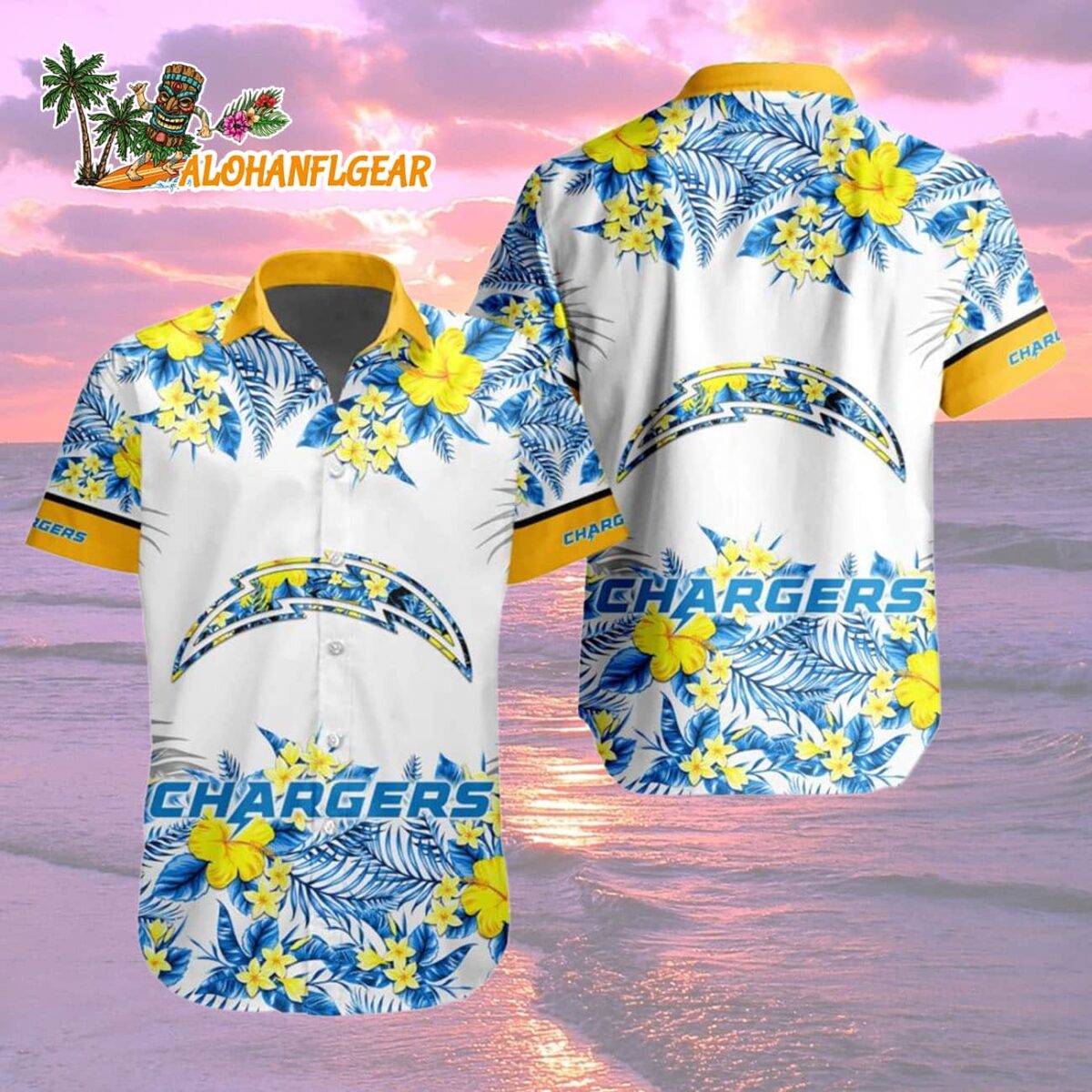 Los Angeles Chargers Special Floral Tropical Team Spirit Hawaiian Shirt, Los Angeles Chargers Aloha Shirt 1 Los Angeles Chargers Special Floral Tropical Team Spirit Hawaiian Shirt Los Angeles Chargers Aloha Shirt 2