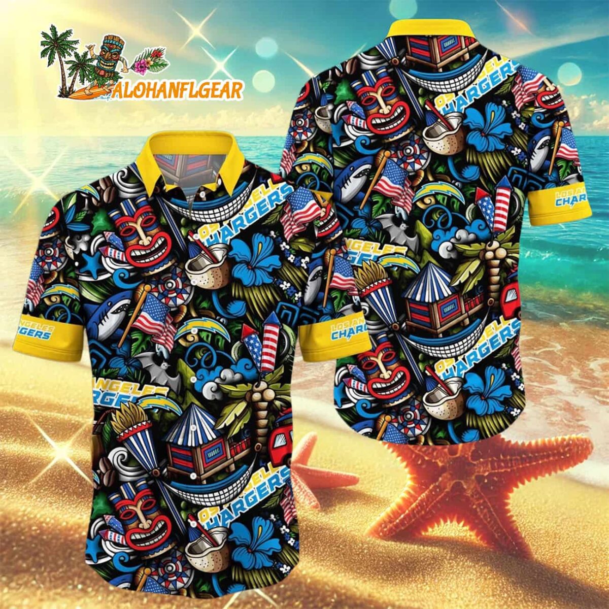 Los Angeles Chargers Tiki Me Off Hawaiian Shirt, Los Angeles Chargers Aloha Shirt 2 Los Angeles Chargers Tiki Me Off Hawaiian Shirt Los Angeles Chargers Aloha Shirt 3