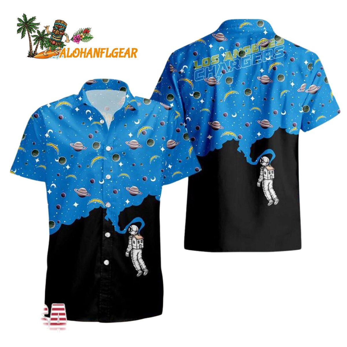 Los Angeles Chargers Universal Astronaut Pattern Hawaiian Shirt Los Angeles Chargers Aloha Shirt 1