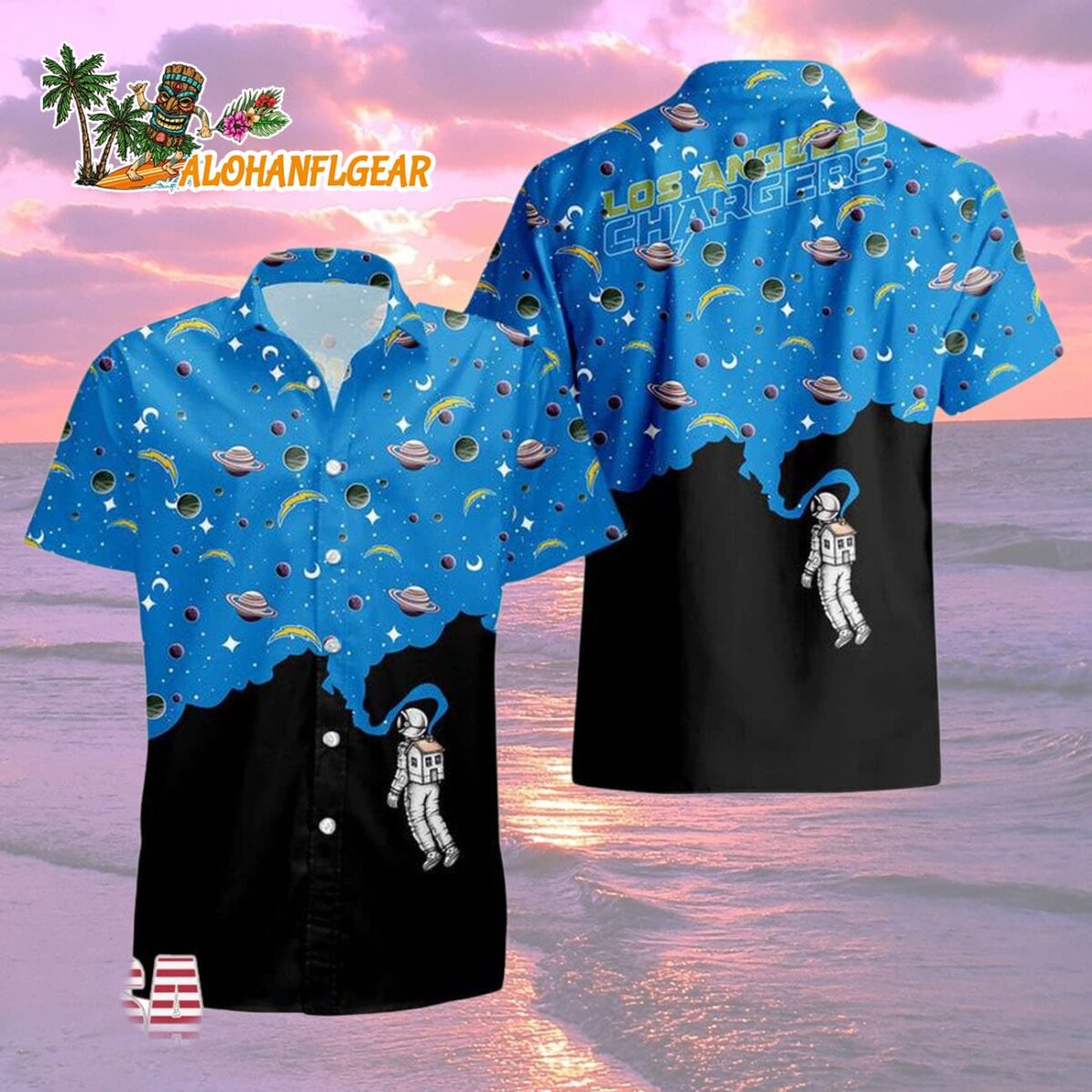 Los Angeles Chargers Universal Astronaut Pattern Hawaiian Shirt, Los Angeles Chargers Aloha Shirt 1 Los Angeles Chargers Universal Astronaut Pattern Hawaiian Shirt Los Angeles Chargers Aloha Shirt 2