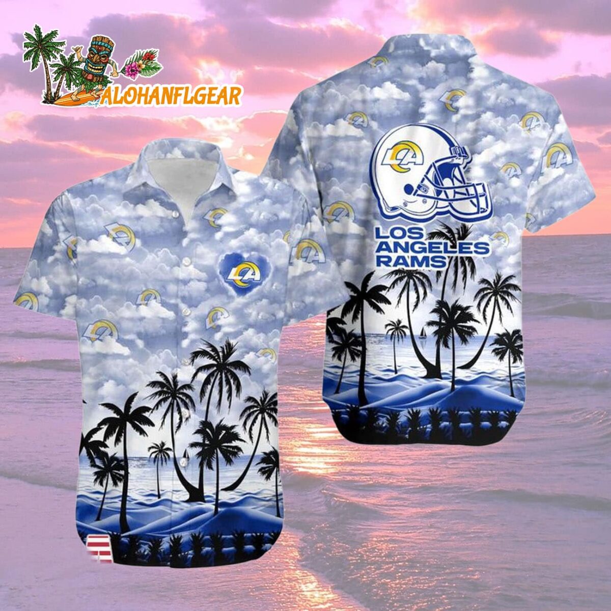 Los Angeles Rams Coconut Palms Limited Edition Hawaiian Shirt, Los Angeles Rams Aloha Shirt 1 Los Angeles Rams Coconut Palms Limited Edition Hawaiian Shirt Los Angeles Rams Aloha Shirt 2