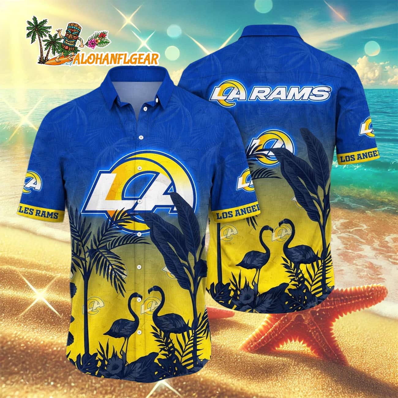 Los Angeles Rams Flamingo And Flower Funny Hawaiian Shirt, Los Angeles Rams Aloha Shirt Los Angeles Rams Flamingo And Flower Funny Hawaiian Shirt, Los Angeles Rams Aloha Shirt