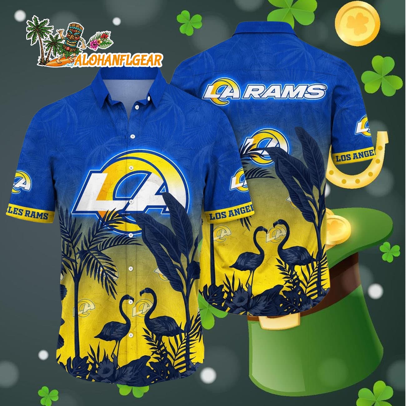 Los Angeles Rams Flamingo And Flower Funny Hawaiian Shirt, Los Angeles Rams Aloha Shirt Los Angeles Rams Flamingo And Flower Funny Hawaiian Shirt, Los Angeles Rams Aloha Shirt